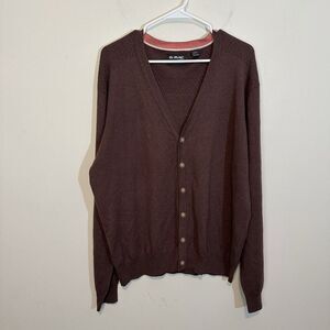 G.MAC by‎ KARTEL SOFT COTTON CASHMERE Cardigan V-Neck  Brown  Soft Sweater